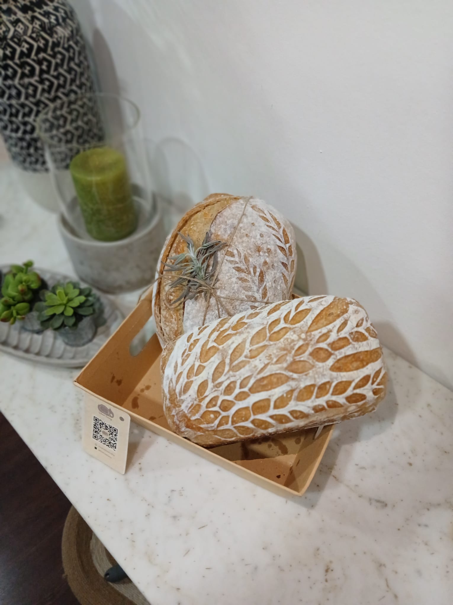 Customer photo with two sourdough loaves